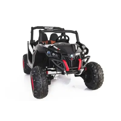 Elektrické autíčko NEW RSX Černé, Pohon 4x4, 2x 12V, EVA kola, široké dvoumístné sedadlo, Klíč, 2,4 GHz DO, 4X MOTOR, Dvoumístné