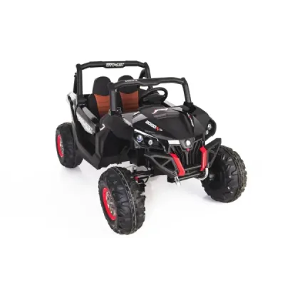 Elektrické autíčko NEW RSX Černé, Pohon 4x4, 2x 12V, EVA kola, široké dvoumístné sedadlo, Klíč, 2,4 GHz DO, 4X MOTOR, Dvoumístné