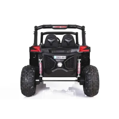 Elektrické autíčko NEW RSX Černé, Pohon 4x4, 2x 12V, EVA kola, široké dvoumístné sedadlo, Klíč, 2,4 GHz DO, 4X MOTOR, Dvoumístné