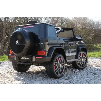 Elektrické autíčko Mercedes G, černé, jednomístné sedadlo, 12V baterie, 2,4 GHz DO, 2X MOTOR, USB, SD karta, ORGINAL licence