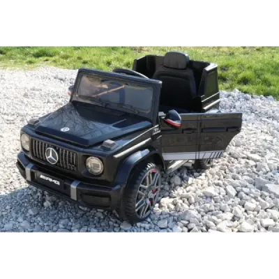 Elektrické autíčko Mercedes G, černé, jednomístné sedadlo, 12V baterie, 2,4 GHz DO, 2X MOTOR, USB, SD karta, ORGINAL licence
