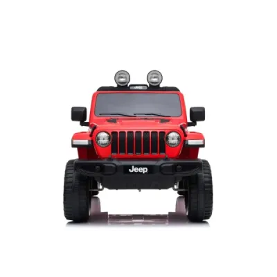 Elektrické autíčko Jeep Wrangler, Jednomístné, červené, Koženková sedadla, Rádio s Bluetooth přehrávačem, SD / USB vstup, Pohon 