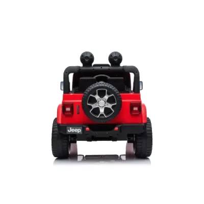 Elektrické autíčko Jeep Wrangler, Jednomístné, červené, Koženková sedadla, Rádio s Bluetooth přehrávačem, SD / USB vstup, Pohon 