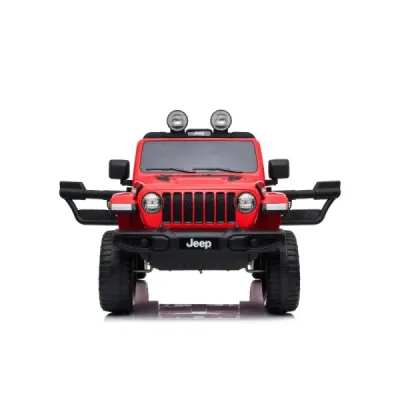 Elektrické autíčko Jeep Wrangler, Jednomístné, červené, Koženková sedadla, Rádio s Bluetooth přehrávačem, SD / USB vstup, Pohon 