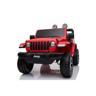 Elektrické autíčko Jeep Wrangler, Jednomístné, červené, Koženková sedadla, Rádio s Bluetooth přehrávačem, SD / USB vstup, Pohon 