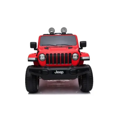 Elektrické autíčko Jeep Wrangler, Jednomístné, červené, Koženková sedadla, Rádio s Bluetooth přehrávačem, SD / USB vstup, Pohon 