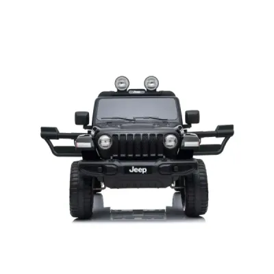 Elektrické autíčko Jeep Wrangler, Jednomístné, černé, Koženková sedadla, Rádio s Bluetooth přehrávačem, SD / USB vstup, Pohon 4x