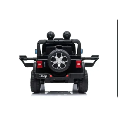 Elektrické autíčko Jeep Wrangler, Jednomístné, černé, Koženková sedadla, Rádio s Bluetooth přehrávačem, SD / USB vstup, Pohon 4x