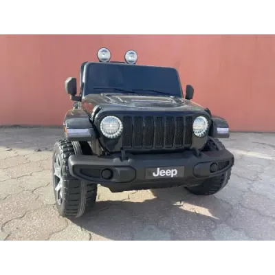 Elektrické autíčko Jeep Wrangler, Jednomístné, černé, Koženková sedadla, Rádio s Bluetooth přehrávačem, SD / USB vstup, Pohon 4x