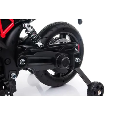 Elektrická Motorka APRILIA DORSODURO 900, Licencované, 12 V, EVA měkké kola, 2 x 18W motor, 12V baterie, Odpružení, kovový rám, 