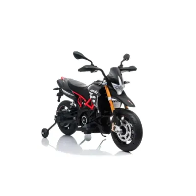 Elektrická Motorka APRILIA DORSODURO 900, Licencované, 12V baterie, EVA měkké kola, 2 x 18W motor, Odpružení, kovový rám, kovová