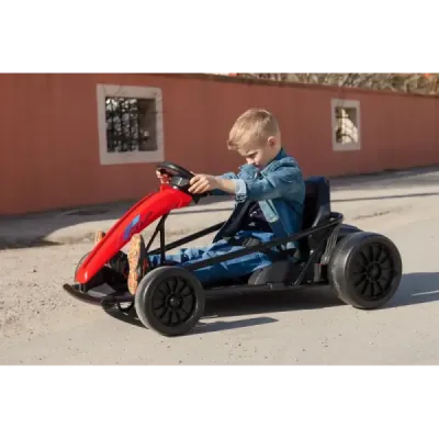 Driftovací Motokára DRIFT-CAR 24V, Červená, Hladké Drift kolečka, 2 x 350W Motor, Drift režim s rychlostí 13 Km / h, 24V Baterie
