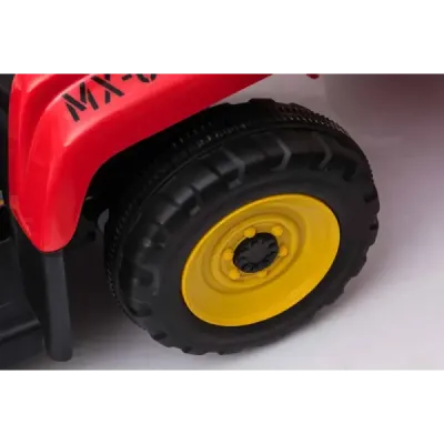 Elektrický Traktor Workers s vlečkou, červený