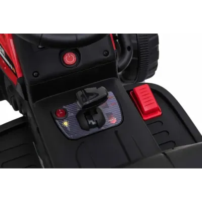 Elektrický Traktor Workers s vlečkou, červený