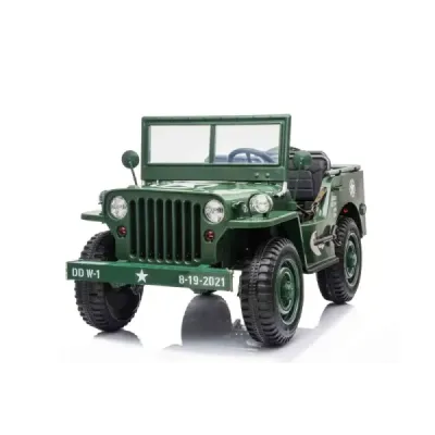 Elektrické autíčko USA ARMY 4×4 – zelené, 3‑místné