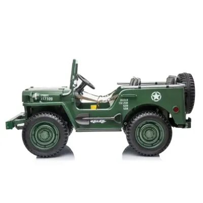Elektrické autíčko USA ARMY 4×4 – zelené, 3‑místné