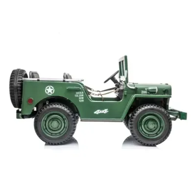 Elektrické autíčko USA ARMY 4×4 – zelené, 3‑místné