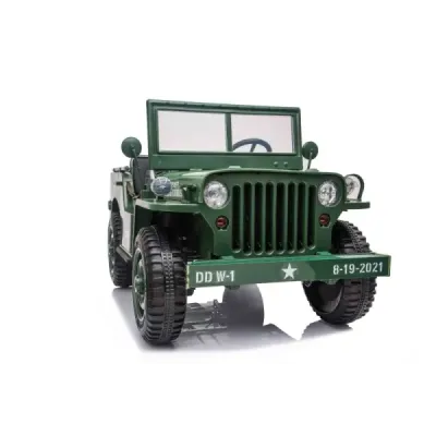 Elektrické autíčko USA ARMY 4×4 – zelené, 3‑místné