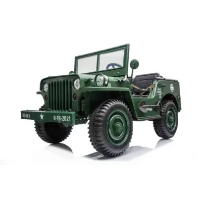 Elektrické autíčko USA ARMY 4×4 – zelené, 3‑místné