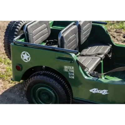 Elektrické autíčko USA ARMY 4×4 – zelené, 3‑místné