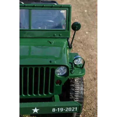 Elektrické autíčko USA ARMY 4×4 – zelené, 3‑místné