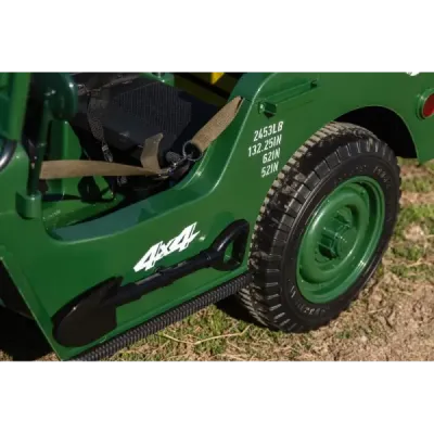 Elektrické autíčko USA ARMY 4×4 – zelené, 3‑místné
