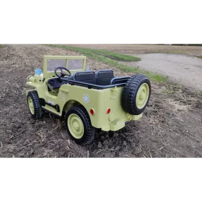 Elektrické autíčko USA ARMY 4×4 – zelené, 3‑místné