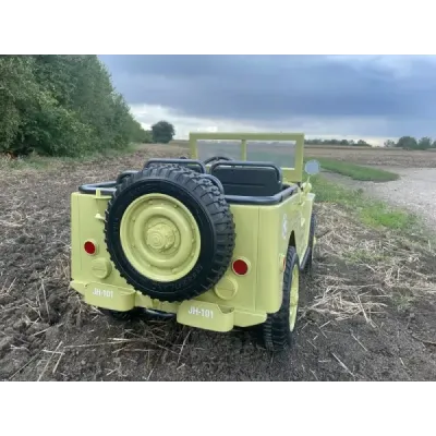 Elektrické autíčko USA ARMY 4×4 – zelené, 3‑místné