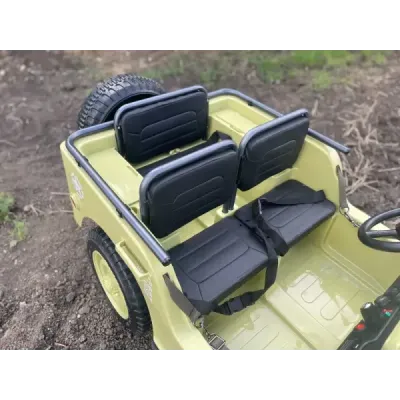 Elektrické autíčko USA ARMY 4×4 – zelené, 3‑místné