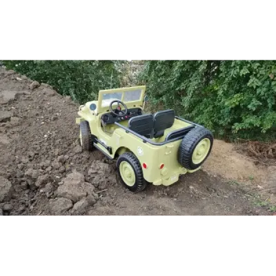 Elektrické autíčko USA ARMY 4×4 – zelené, 3‑místné