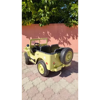 Elektrické autíčko USA ARMY 4×4 – zelené, 3‑místné