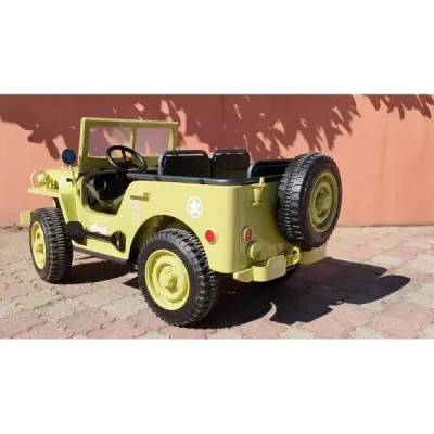 Elektrické autíčko USA ARMY 4×4 – zelené, 3‑místné