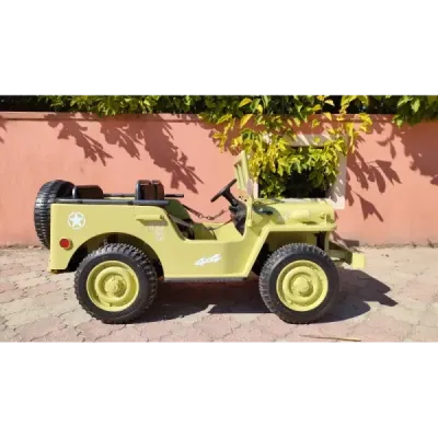 Elektrické autíčko USA ARMY 4×4 – zelené, 3‑místné