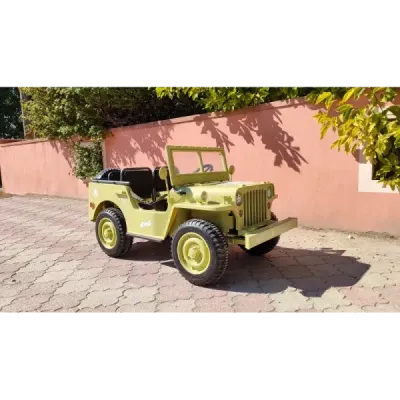 Elektrické autíčko USA ARMY 4×4 – zelené, 3‑místné