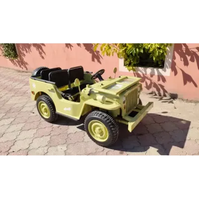 Elektrické autíčko USA ARMY 4×4 – zelené, 3‑místné