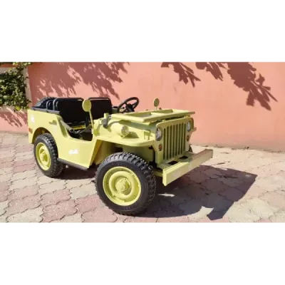 Elektrické autíčko USA ARMY 4×4 – zelené, 3‑místné