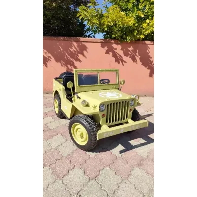 Elektrické autíčko USA ARMY 4×4 – zelené, 3‑místné