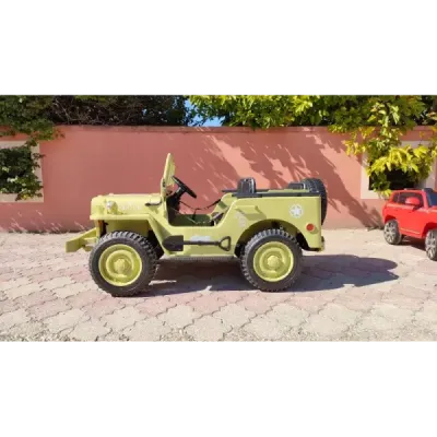 Elektrické autíčko USA ARMY 4×4 – zelené, 3‑místné
