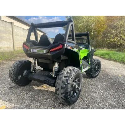Elektrické autíčko UTV 24V, červené, dvoumístné, 2 x 200 W Motor, EVA kola, odpružené nápravy, elektrická brzda, čalouněné sedad
