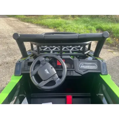 Elektrické autíčko UTV 24V, červené, dvoumístné, 2 x 200 W Motor, EVA kola, odpružené nápravy, elektrická brzda, čalouněné sedad