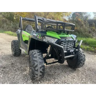 Elektrické autíčko UTV 24V, červené, dvoumístné, 2 x 200 W Motor, EVA kola, odpružené nápravy, elektrická brzda, čalouněné sedad