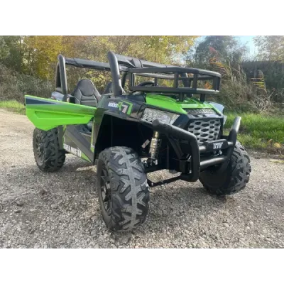 Elektrické autíčko UTV 24V, červené, dvoumístné, 2 x 200 W Motor, EVA kola, odpružené nápravy, elektrická brzda, čalouněné sedad