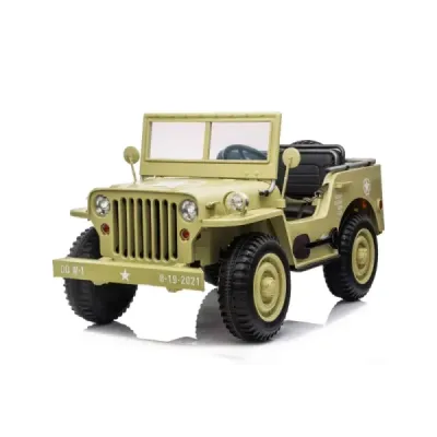 Elektrické autíčko USA ARMY 4×4 – žluté, 3‑místné