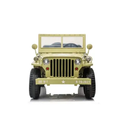 Elektrické autíčko USA ARMY 4×4 – žluté, 3‑místné