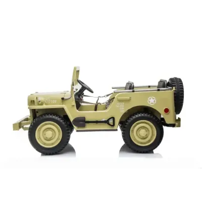 Elektrické autíčko USA ARMY 4×4 – žluté, 3‑místné
