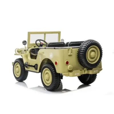 Elektrické autíčko USA ARMY 4×4 – žluté, 3‑místné