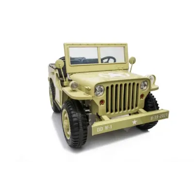 Elektrické autíčko USA ARMY 4×4 – žluté, 3‑místné