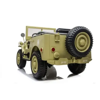 Elektrické autíčko USA ARMY 4×4 – žluté, 3‑místné