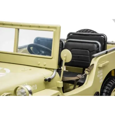 Elektrické autíčko USA ARMY 4×4 – žluté, 3‑místné