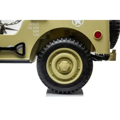 Elektrické autíčko USA ARMY 4×4 – žluté, 3‑místné
